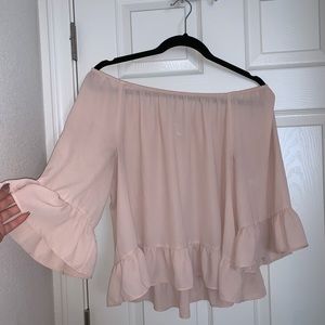 Bar III Over the Shoulder Chiffon Top
